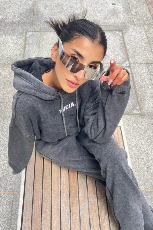 THEIA BASE Vintage Cropped Hoodie