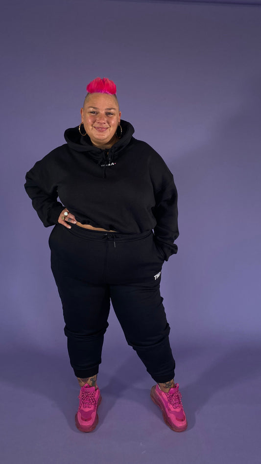 Black Cropped Hoodie