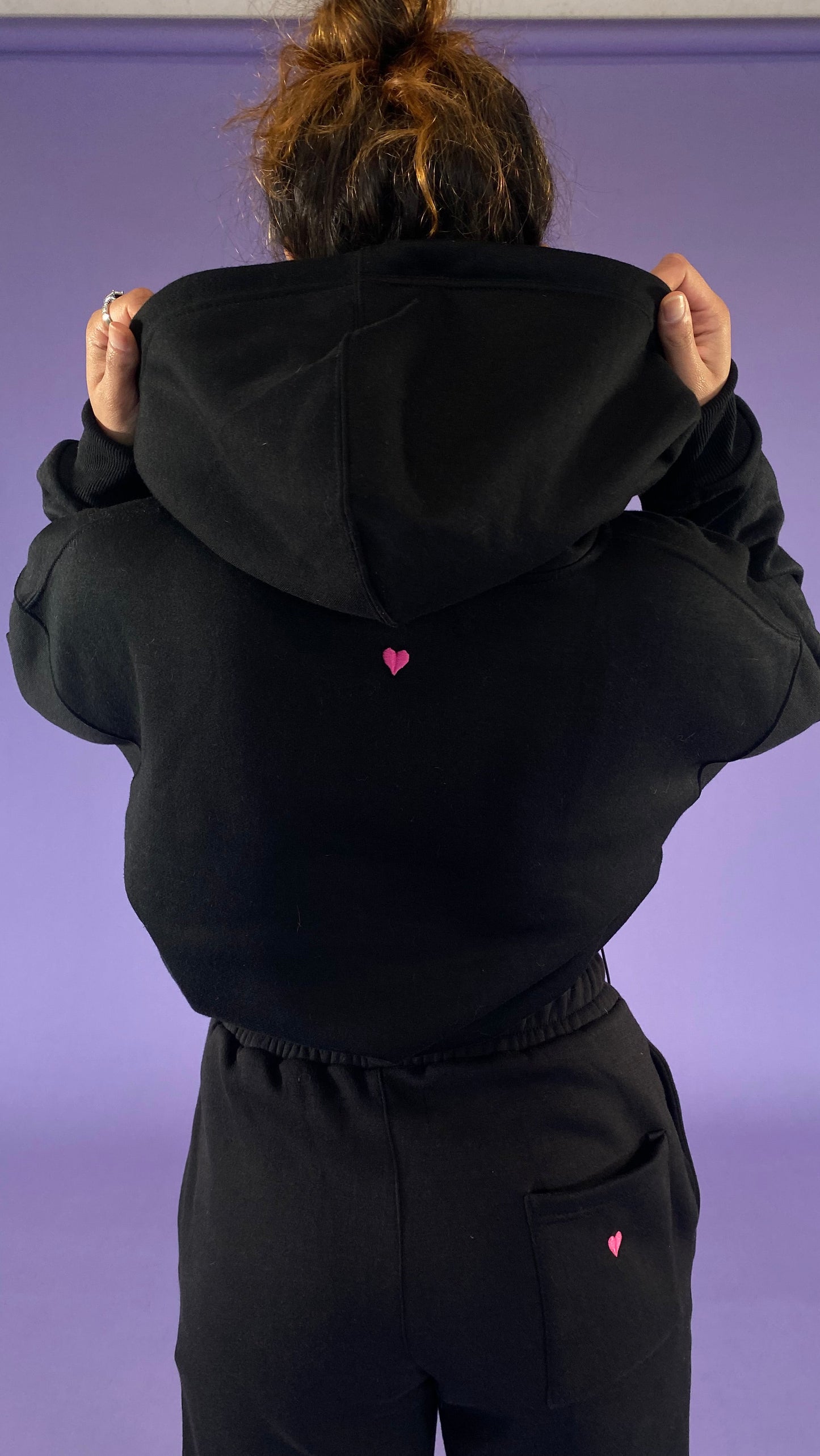 Black Cropped Hoodie